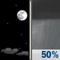 Thursday Night: A 50 percent chance of showers after 2am.  Partly cloudy, with a low around 41.