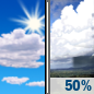 Sunday: A 50 percent chance of showers after 2pm.  Mostly sunny, with a high near 81.