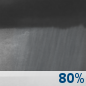 Wednesday Night: Showers.  Low around 45. Chance of precipitation is 80%.