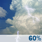 This Afternoon: Showers and thunderstorms likely, mainly after 5pm.  Partly sunny, with a high near 88. West wind around 6 mph.  Chance of precipitation is 60%. New rainfall amounts between a tenth and quarter of an inch, except higher amounts possible in thunderstorms. 